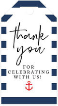 Andaz Press 100-Pack Thank You for Celebrating with Us Favor Tags Nautical Beach Cardstock Gift Tags with Bakers Twine for Wedding Baby Shower Bridal Shower Birthday Party Favors 2 x 3.75-Inches