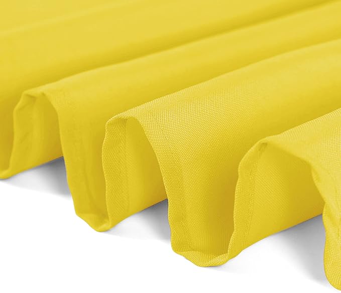 90 inch Round Tablecloth Washable Polyester Table Cloth Decorative Table Cover for Wedding Party Dining Banquet（90 inch, Yellow）
