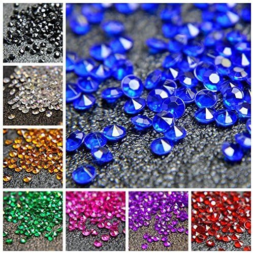 1000pcs/ Pack Wedding Table Acrylic Diamond Scatter Crystals Confetti Acrylic Gems Vase Fillers Rhinestones for Wedding, Bridal Shower, Vase Beads Decorations (12mm, Burgundy)