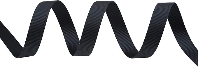 ITIsparkle 3/8" Inch Grosgrain Ribbon 50 Yards-Roll Set for Gift Wrapping Scrap Books Party Favor Hair Braids Baby Shower Decoration Cake Decoration Floral Arrangement Craft Supplies, Black Ribbon