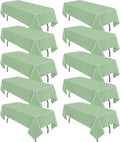 10 Pack Sage Green Rectangular Tablecloths, 60 x 126 Inch, Polyester, Wrinkle & Stain Resistant, Perfect for 8ft Tables, Wedding, Party, Banquet