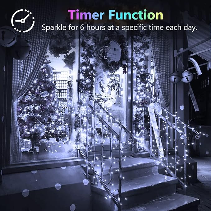 4 Pack 60LED Battery Operated Fairy Lights with Remote, 8 Modes LED String Lights with Timer, Dimmable, Memory Function, Waterproof Twinkle Fairy Lights for Outdoor Indoor Christmas Decor(Cool White)
