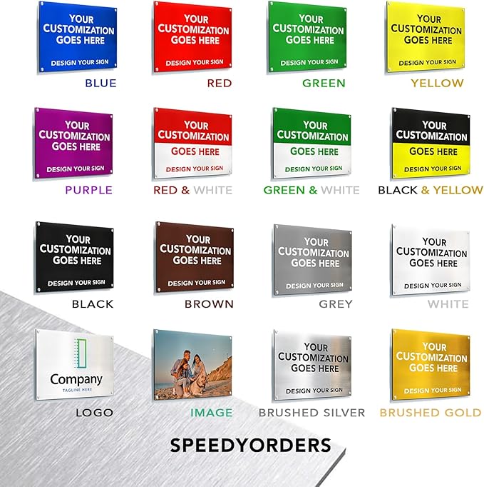 Custom Metal Business Signs, Personalized Aluminum Outdoor Signs, White Aluminum (Black Background, 20x20 In)