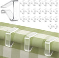 24 Pcs Clear Table Cloth Holder Clips for Thick Tables, Plastic Tablecloth Clips for Outdoor Tables, Picnic Table Cover Clips Clamps for Wind, Table Cloth Clips for Party Camping Christmas Birthday L