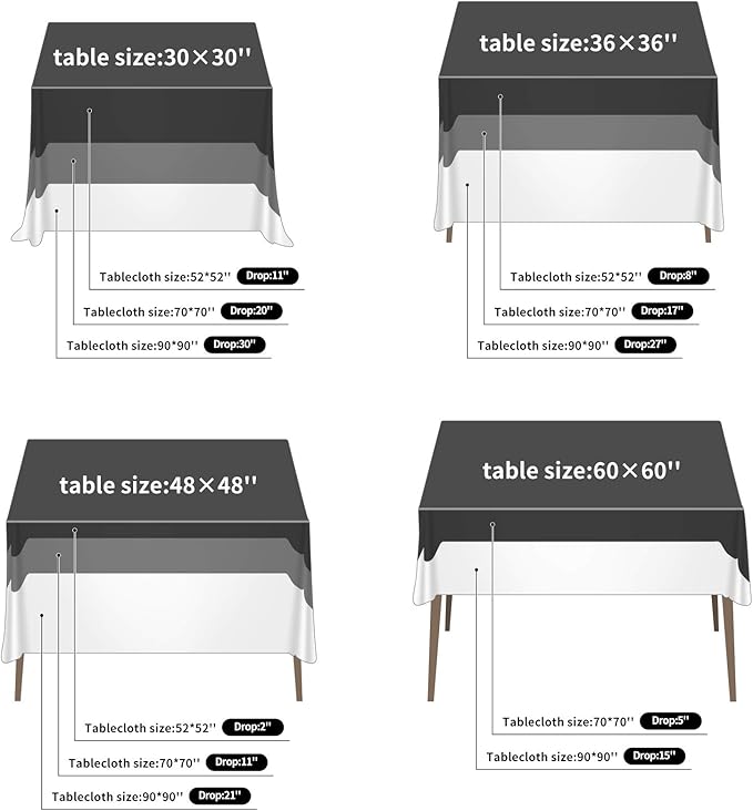 Cupuamon Square Tablecloth 52x52 inch Washable Polyester Fabric Table Cloth for Wedding Party Dining Banquet Decoration（52x52,Ivory）