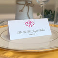 Linked Hearts Place Cards, Fuschia (Choose Color), Set of 25, Pre-cut and Scored - Wedding, Party, Dinner, and Special Events - Made in the USA