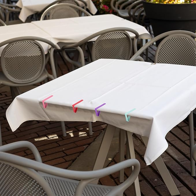 uxcell 4 Pack Tablecloth Clips, Stainless Steel Table Cloth Cover Clamps, 2.95" x 1.77" Windproof Holder Clips for Home Party Picnic Wedding Camping Dining Tables, Yellow