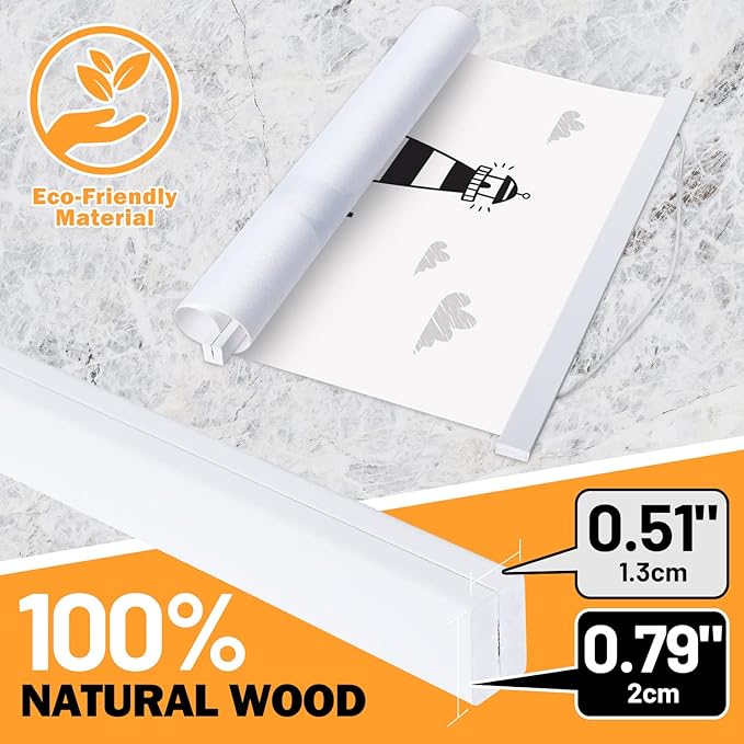 18x24 Poster Frame, Magnetic Light Wood Wooden Frame Frames Hanger for Photo Picture Canvas Artwork Wall Hanging (1 Pack, 18", White)