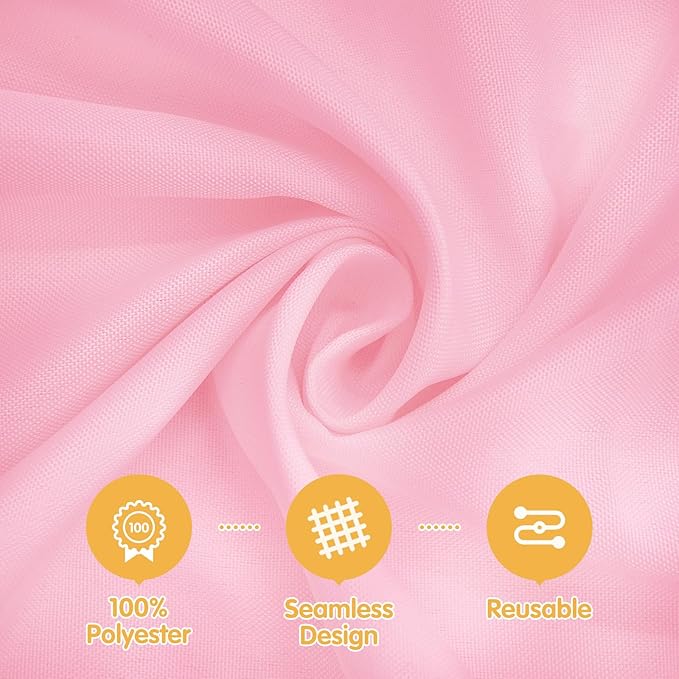 BRILLMAX 8 Pack Pink Tablecloths for 6 Foot Rectangle Tables 60 x 102 Inch - 6ft Rectangular Bulk Linen Polyester Fabric Washable Cloth Cover for Wedding Reception Banquet Birthday Party