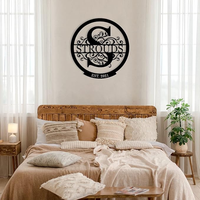 Personalized Metal Signs |Custom Monogram Name Sign | Wedding Gifts for Couples 2025 | Outdoor Wall Art for Family Name | Anniversary Wedding Gifts for Women, Wife, Parents, couple
