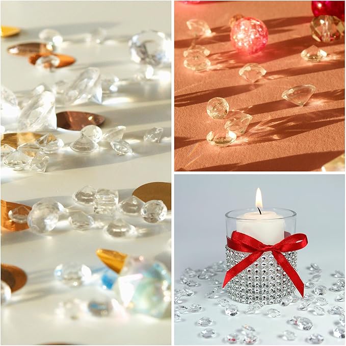 PATIKIL 10000 Pcs Wedding Table Scatter Confetti Crystals 4.5mm Acrylic Diamonds Vase Fillers Gems for Table Centerpiece Decorations Party Vase Beads, Dark Red