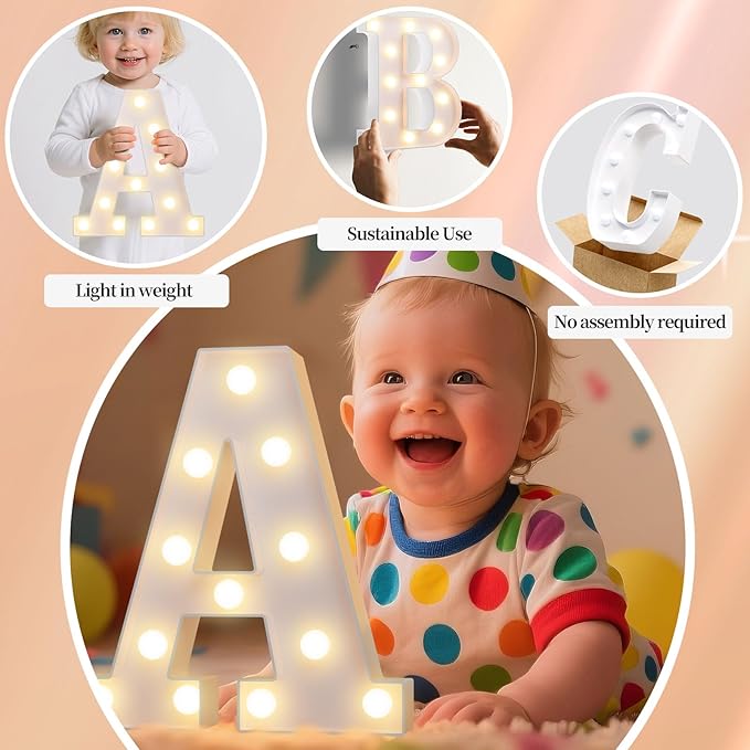 LED Marquee Light Up Letters Sign - Lighted Letters Alphabet for Birthday, Graduation, Bar Wall & Table Party Decor, Wedding Anniversary and Christmas Decorations, Letter K