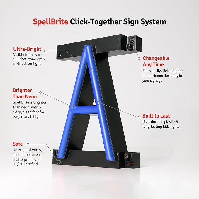 SpellBrite BEER ON TAP Sign | Beer-Related Sign with Neon Look, Blue LED Light Source | 23.0" x 15.0"