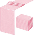 Pink Table Runners 10 Packs 12x108 Inches Glitter Table Runner Wedding Sequin Fabric for Birthday Bridal Baby Shower Engagement Party Decorations