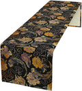 Japanese Table Runner Retro Flowers Oriental Tradition Kio Fish Art Printed Burlap Runner Home Kitchen Dining Table Living Room Decor Fabric 1 Panel W13xL108in