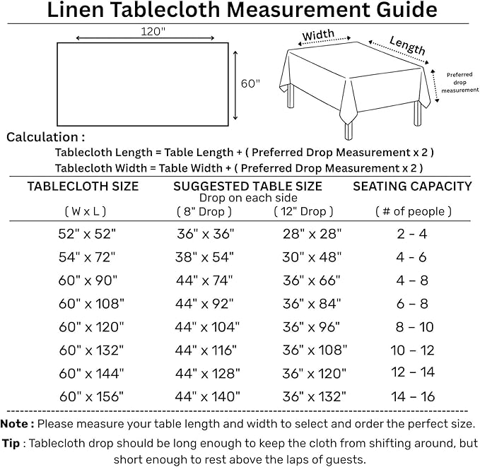 Solino Home Linen Tablecloth 60 x 120 Inch - 100% Pure Linen Oil Green Table Cloth for Rectangle Tables - Fete, Machine Washable Tablecloth for Fall, Autumn, Thanksgiving, Christmas