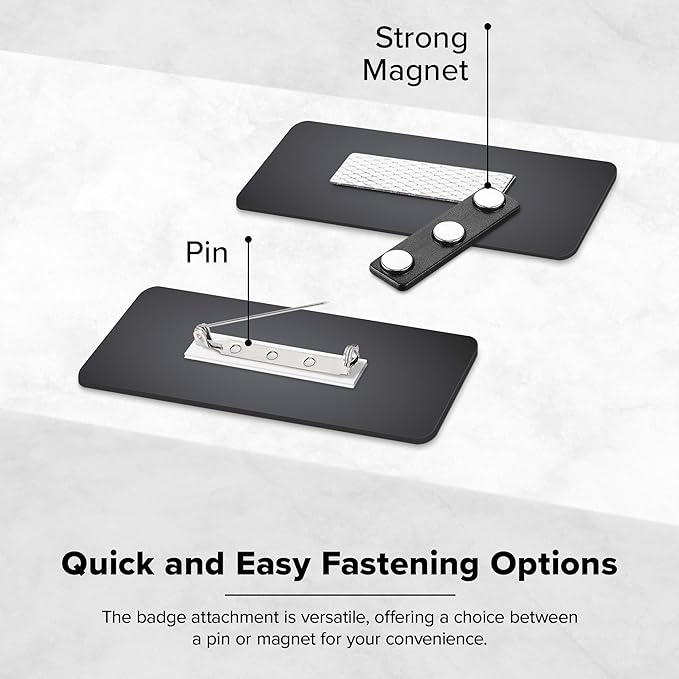 Name Tag, Magnetic Brushed Aluminum Name Tags, Personalized Name Tags, 1.5x3 Inches, Durable Engravable Impact Material, Made in The USA by My Sign Center