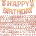 167Pcs DIY Glitter Customizable Banner Kit Happy Birthday Custom Letters Banner Happy New Year Personalized Banners Decor Christmas Baby Shower Birthday Party Decorations Supplies(Shiny Rose Gold)