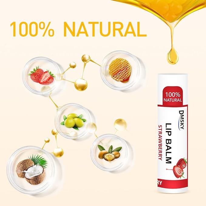 DMSKY 120 Pack Lip Balm, Natural Lip Balm Bulk with Vitamin E and Coconut Oil, Moisturizing Lip Balms for Chapped Lips-12 Flavors