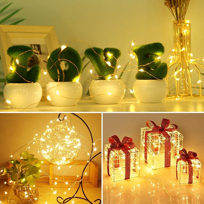 kolpop 6 Pack LED Fairy Lights Battery Operated, Mini Twinkle String Lights Battery Powered Waterproof for Christmas Mason Jars Party