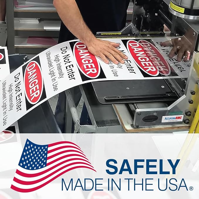 Custom OSHA Style Safety First Sign 12" x 18" Adhesive Vinyl Sign, Customizable "Your Text Here", by AccuformNMC Made in USA