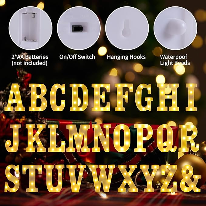 Light Up Letters I,LED Sign Marquee Letters 26 Alphabet for Party Birthday Name,Wedding,Christmas Decorations,Personalized Name Sign Letter for Centerpieces Table and Wall Decor