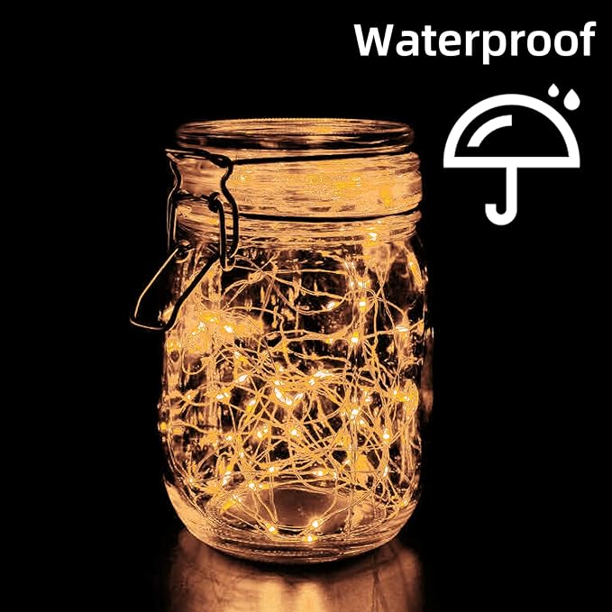 LAMPHOME 20 Pack Fairy Lights Battery Operated String Lights, 20 LED on 6.6FT Silvery Copper Wire, Firefly Fairy String Lights for Wedding Party Mason Jar Christmas Decoration(Warm White)