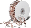 BASOKAN Rose Gold Leaves Ribbon for Wedding Party Home Decorations - 20 Yards - Leaf Trim Rope for Garland and DIY Crafts