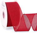 Ribbli Red Burlap Wired Ribbon, 2-1/2” Inch x Continuous 20 Yard, Red Wired Ribbon for Wreaths,Big Bows,Tree Decoration,Outdoor Decoration