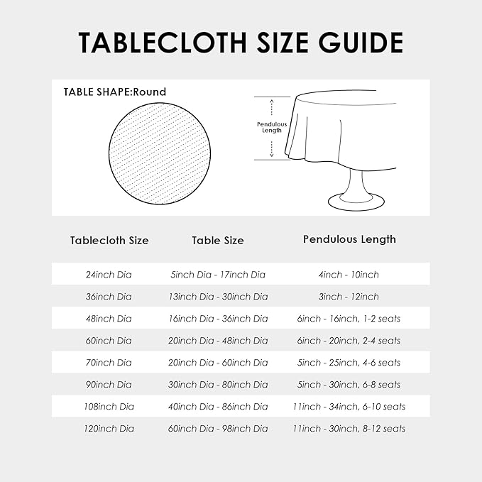 Small Round Black Tablecloth 24 Inch Polyester Fabric Washable Table Cover Decorative Wrinkle Resistant Solid Color Table Cloth for Nightstand Party Wedding Camping