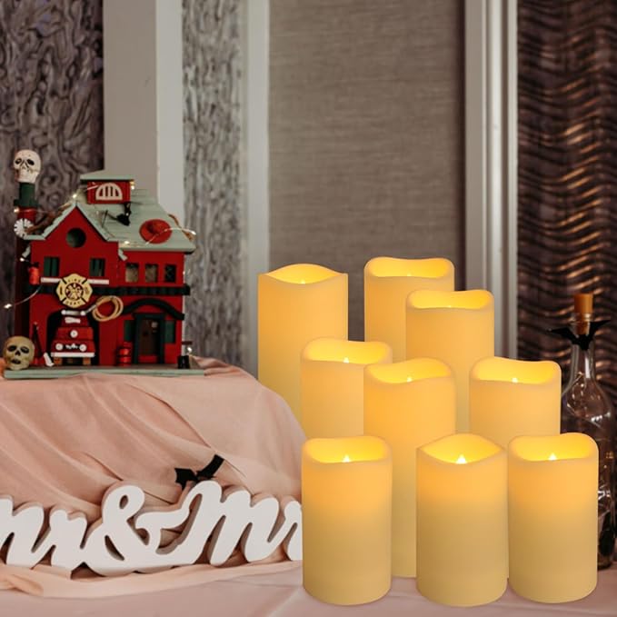 24-Pack LED Flameless Candles with Remote Control -Remote flameless Candles- Timer Candles -3D Flame, for Halloween Christmas Parties,Wedding,Home,Gift and Special Occasions(Three Sizes)