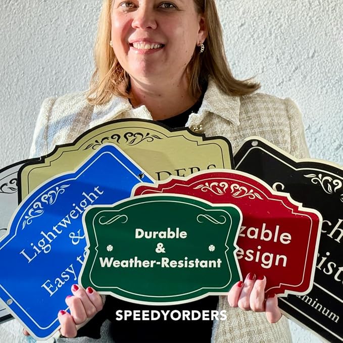 Personalized Outdoor Metal Sign - Customized Driveway Sign, Waterproof, Design 2Metalic Silver 18x18 In