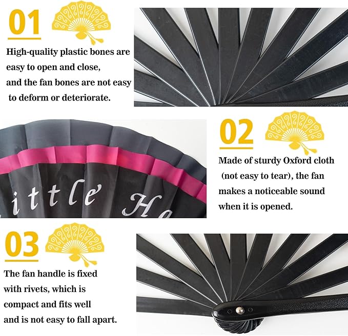 Custom Fans with Your Photo/Text - Personalized Folding Hand Fan for Line Dancing, Weddings, Parties | Decorative Gift for Women, Church Events & Dance Performances (20, 13 Inch)