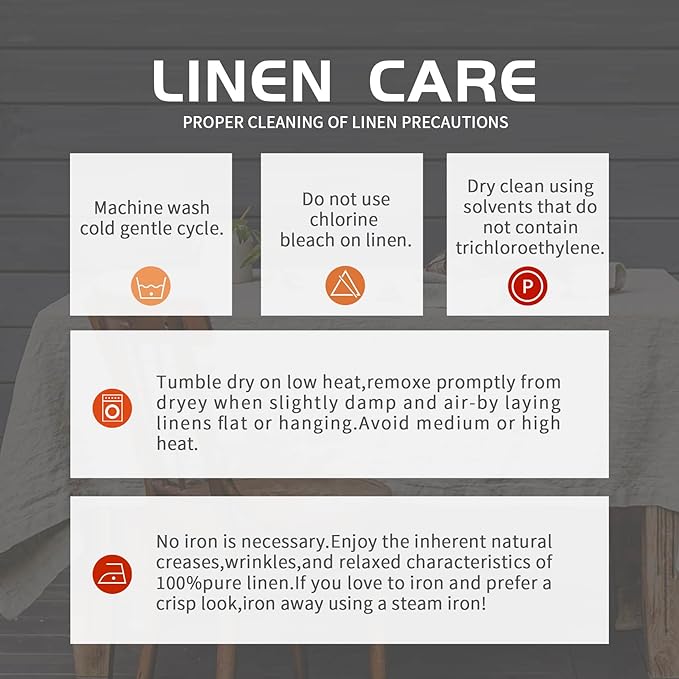 EVERLY100% Pure Linen Rectangle Tablecloths132Lx60WInch for Dining,Buffet Parties,Picnic,Events,Weddings and Restaurants,Decorative Halloween,Thanksgiving Machine Washable Tablecloths-Natural Linen