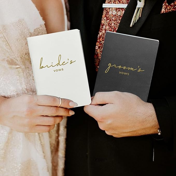 Vow Books His and Hers Wedding Vow Books Bride and Groom Vow Books Wedding Essentials Wedding Accessories(XZ-GB-Black)