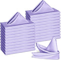 Bailarina 80 Pack Lavender Satin Napkins,17x17 Inches Wedding Napkins Square Soft Silky Table Napkins Bulk Decorative Elegant Cloth Napkin for Party Decoration, Banquet,Wedding,Graduation