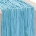 1 Pack Baby Blue Cheesecloth Table Runner 35x120 Inch 10Ft Rustic Gauze Cheese Cloth Table Runner Sheer Cheesecloth Table Runners for Wedding Party Bridal Shower Decoration