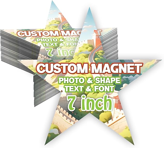 KETABAO – 7" Customized Star Magnetic Photo Pictures Magnet for Refrigerators, Storage Cabinets and Cars – Personalized Gift Ideas