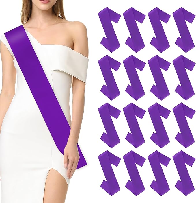 Blank Sash 16 PCS Sashes DIY Satin Sash Chair Sashes Scout Sash President Sash Senior Sash Scout Sash Wedding Party Sash