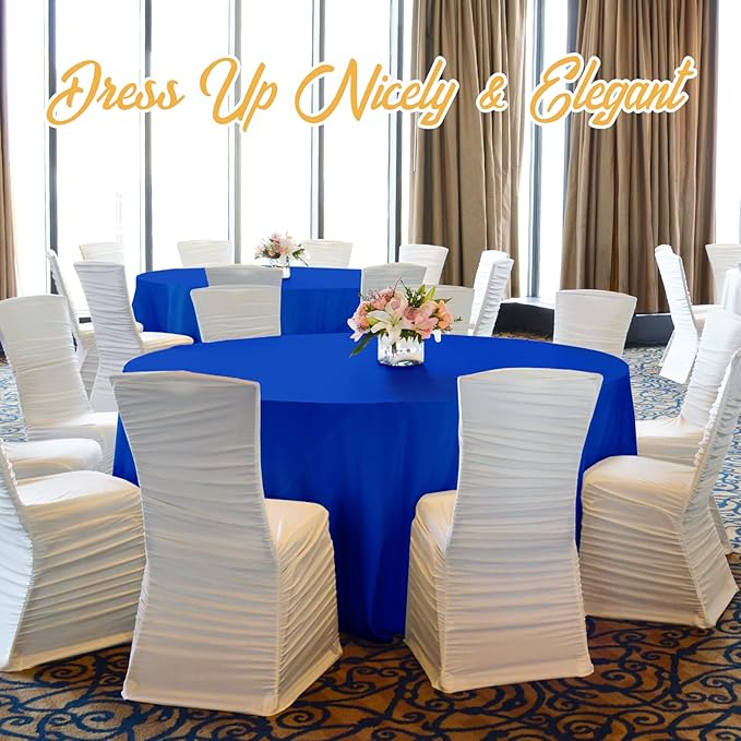 BRILLMAX 8 Pack Royal Blue Round Tablecloths 90 Inch - Circle Bulk Linen Polyester Fabric Washable Table Cloth Cover for Wedding Reception Banquet Birthday Party Buffet Restaurant
