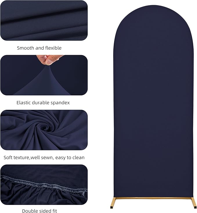 Wedding Arch Cover 6.6FT Arch Backdrop Cover Spandex Fitted Arch Cover for Round Top Chiara Backdrop Stand Covers for Wedding Birthday Party Baby Shower Banquet Ceremony Decoration