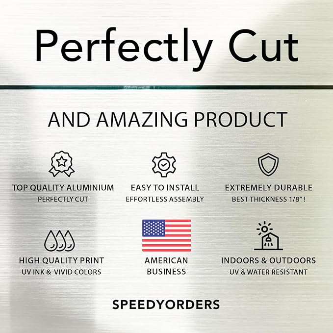 Custom Metal Signs, Personalized Aluminum, Waterproof Business Signs, White Aluminum (Red & White, 24x18 In)