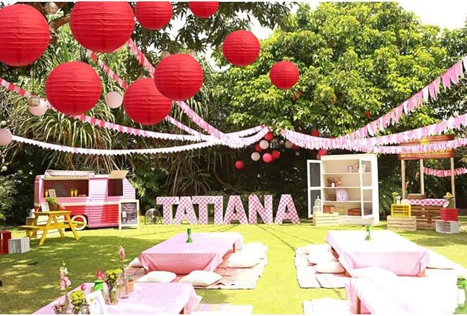 BEISHIDA 6-Inch Red Round Paper Lanterns Decorative Hanging Asia Chinese Japanese Paper Lanterns Lamp for Birthday Wedding Baby Bridal Shower Christmas Home Decor Party Decoration（6 Packs）