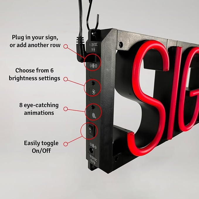 SpellBrite PINTS Sign | Beer-Related Sign with Neon Look, Red LED Light Source | 17.8" x 6.3"