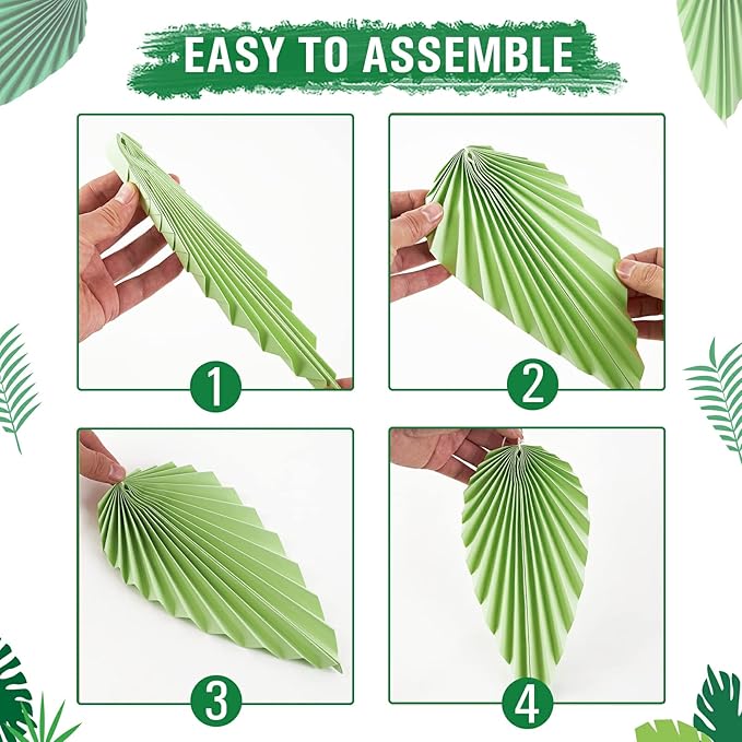 Easy Joy Paper Leaves Decorations for Wall Paper Fans Classroom Decoration Leaves Backdrop Decor Wall Decor,Set of 9