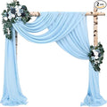 Wedding Arch Drapes Fabric 2 Panels 20Ft Length x 28" Width Baby Blue Arch Draping Chiffon Fabric Sheer Curtains Backdrop for Party Bridal Ceremony Ceiling Decor Wedding Stage Reception Decorations