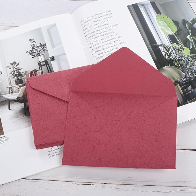 30 Pieces A6 Envelopes with 30 Seal Stickers, 6.32 x 4.45 inch Envelopes for 4 x 6 Wedding Invitation Cards, Greeting Cards, Graduation, Birthday Party Invitations, Red.