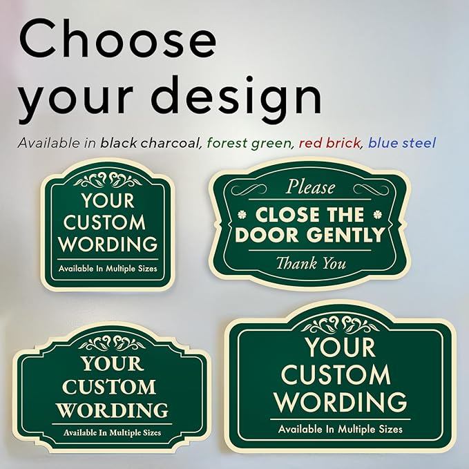 Custom Decorative Outdoor and Driveway Signs, Aluminum Waterproof Signs Made in USA, Forest Green 30x24 In