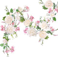 Peony Flower Garland, Rose Flower Swag, 6' Wedding Arch Flowers for Wedding Decor Home Table Runner Mantle Party Decor (Champagne Peony Garland)