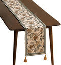 ISAENNE Designer Vintage Beige Linen Table Runner 87 Inches Long,Elegant Floral and Bird Pattern Decor Table Runners for Dining Tables,Thanksgiving,Christmas,Banquet,Party,12"*87"-Murad A